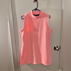 NWT New York & Co Sleeveless Mock Neck Tunic Cotton Candy pink L Large